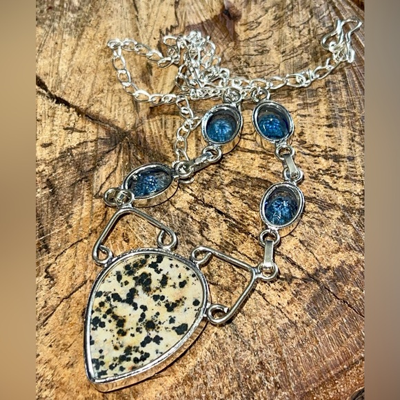 Spotty Dalmation Jasper Pendant Necklace - Picture 5 of 12